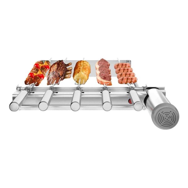 Churrasqueira grill baixo giratório 5 espetos inox Svft