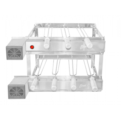 Churrasqueira gira gril inox 7 espetos SeveFort motor quadrado