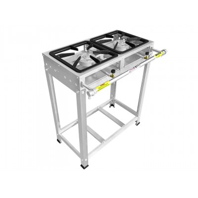 Fogão Industrial Inox 2 Bocas Caulim Iron
