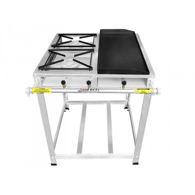 Fogão Industrial Inox 2 Bocas chapa Caulim 